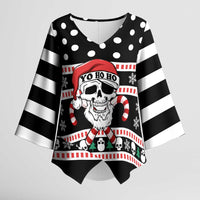 Skull Creepmas Christmas Yall Christmas Kimono Sleeve Blouse Xmas Holiday Patterns - Wonder Print Shop