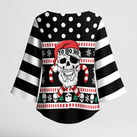 Skull Creepmas Christmas Yall Christmas Kimono Sleeve Blouse Xmas Holiday Patterns - Wonder Print Shop