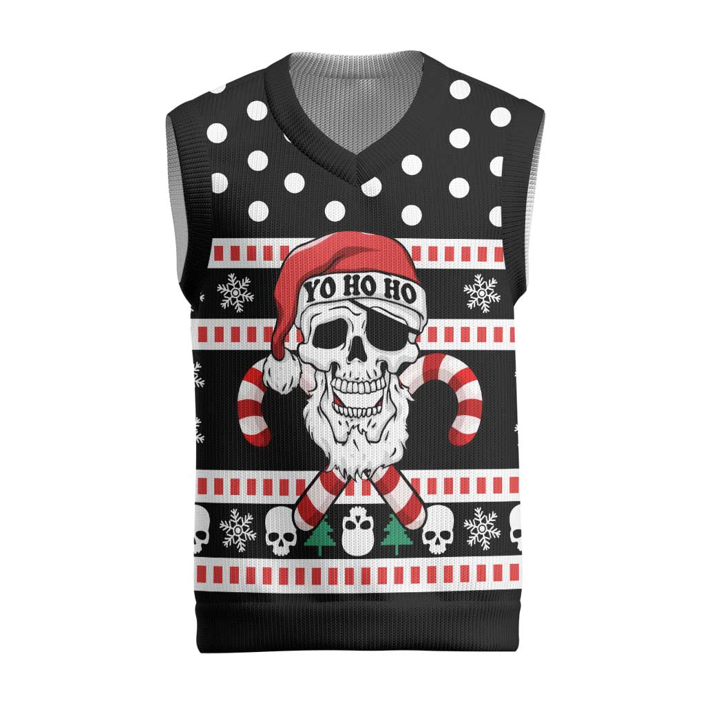 Skull Creepmas Christmas Yall Christmas Knitted V-Neck Vest Xmas Holiday Patterns - Wonder Print Shop