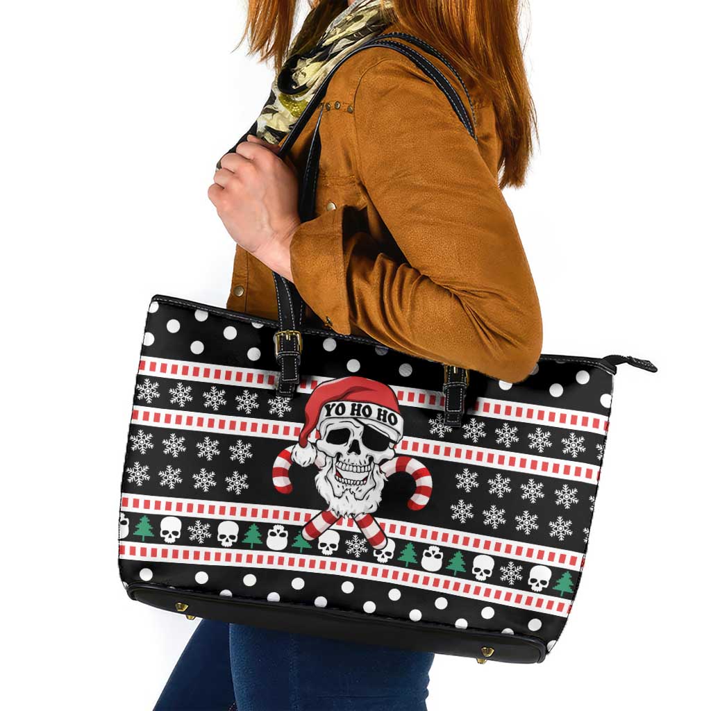 Skull Creepmas Christmas Yall Christmas Leather Tote Bag Xmas Holiday Patterns - Wonder Print Shop