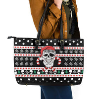 Skull Creepmas Christmas Yall Christmas Leather Tote Bag Xmas Holiday Patterns - Wonder Print Shop