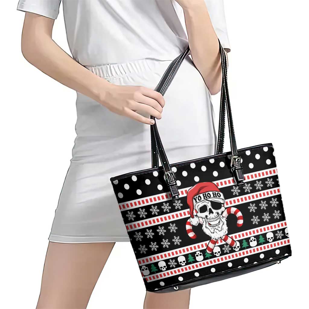Skull Creepmas Christmas Yall Christmas Leather Tote Bag Xmas Holiday Patterns - Wonder Print Shop