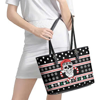 Skull Creepmas Christmas Yall Christmas Leather Tote Bag Xmas Holiday Patterns - Wonder Print Shop