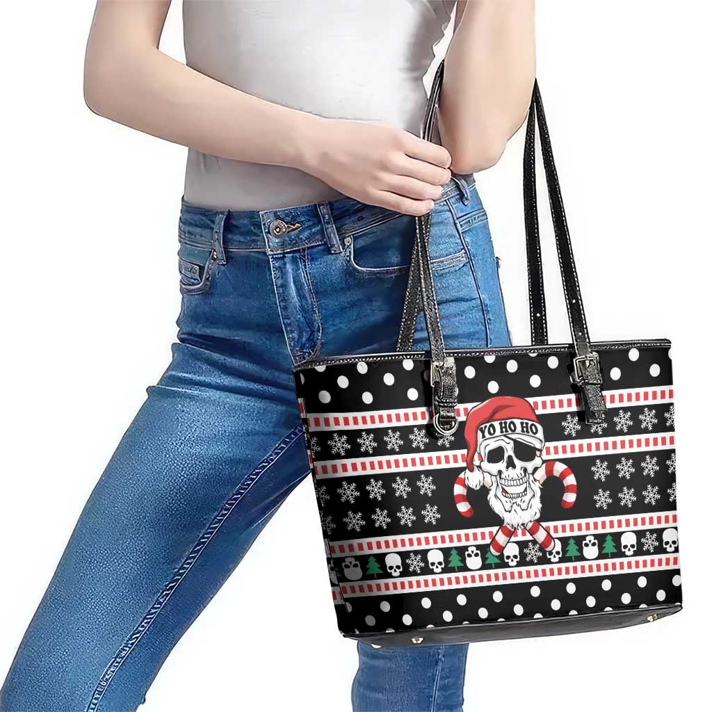 Skull Creepmas Christmas Yall Christmas Leather Tote Bag Xmas Holiday Patterns - Wonder Print Shop