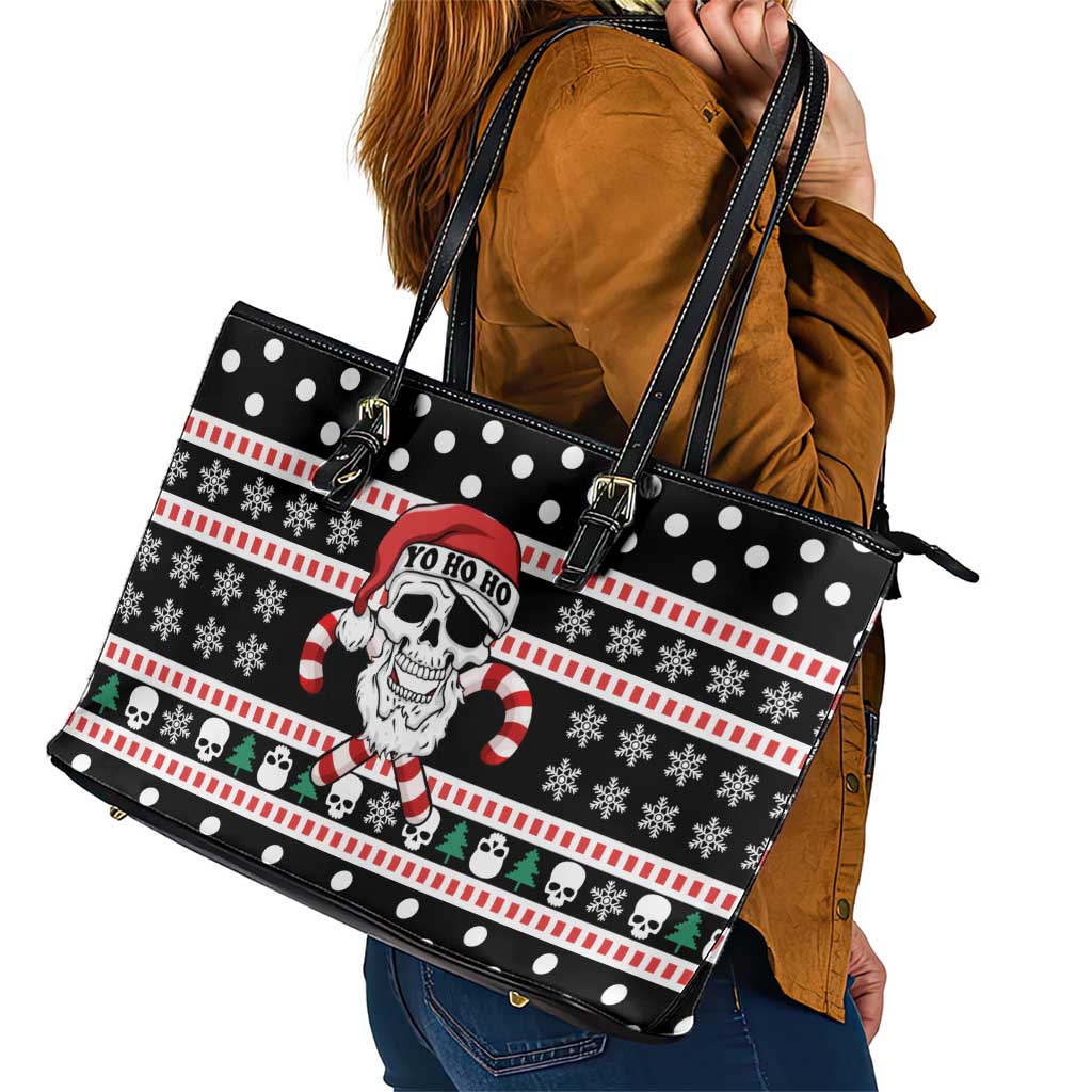 Skull Creepmas Christmas Yall Christmas Leather Tote Bag Xmas Holiday Patterns - Wonder Print Shop