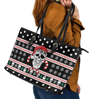 Skull Creepmas Christmas Yall Christmas Leather Tote Bag Xmas Holiday Patterns - Wonder Print Shop