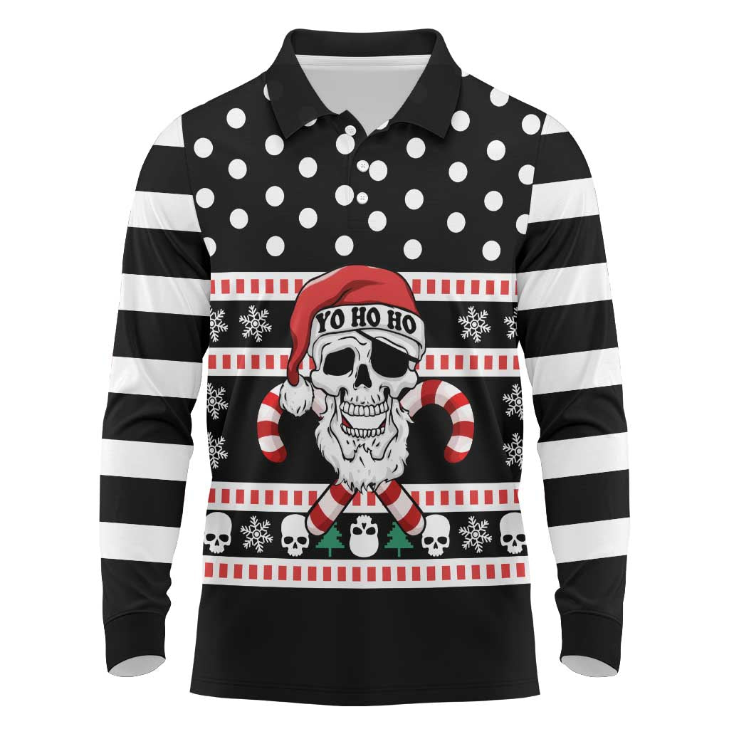 Skull Creepmas Christmas Yall Christmas Long Sleeve Polo Shirt Xmas Holiday Patterns - Wonder Print Shop