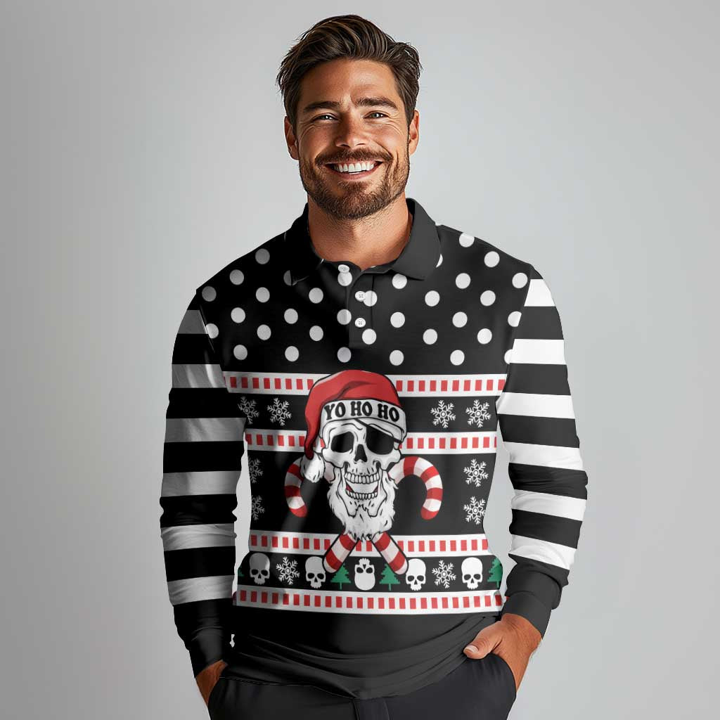 Skull Creepmas Christmas Yall Christmas Long Sleeve Polo Shirt Xmas Holiday Patterns - Wonder Print Shop
