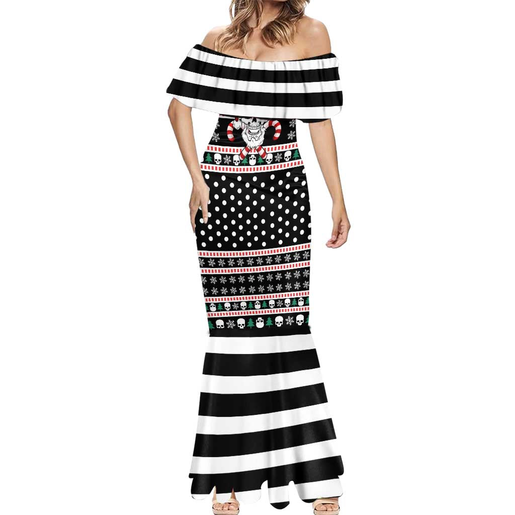 Skull Creepmas Christmas Yall Christmas Mermaid Dress Xmas Holiday Patterns - Wonder Print Shop