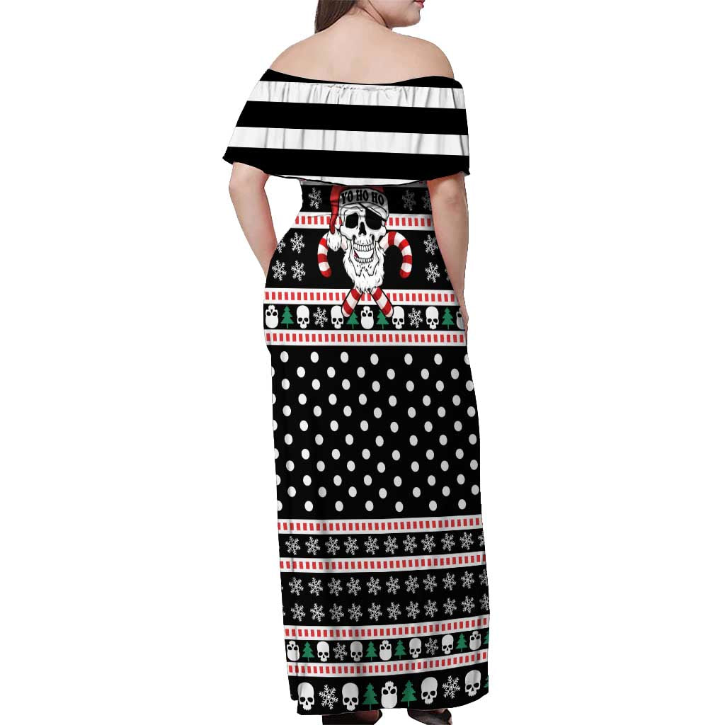Skull Creepmas Christmas Yall Christmas Off Shoulder Maxi Dress Xmas Holiday Patterns - Wonder Print Shop