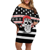Skull Creepmas Christmas Yall Christmas Off Shoulder Short Dress Xmas Holiday Patterns - Wonder Print Shop