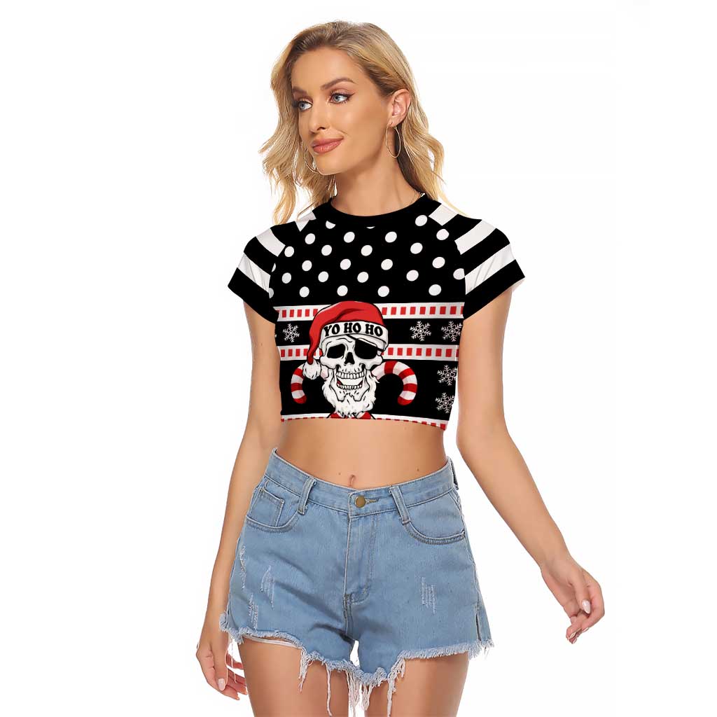 Skull Creepmas Christmas Yall Christmas Raglan Cropped T Shirt Xmas Holiday Patterns - Wonder Print Shop