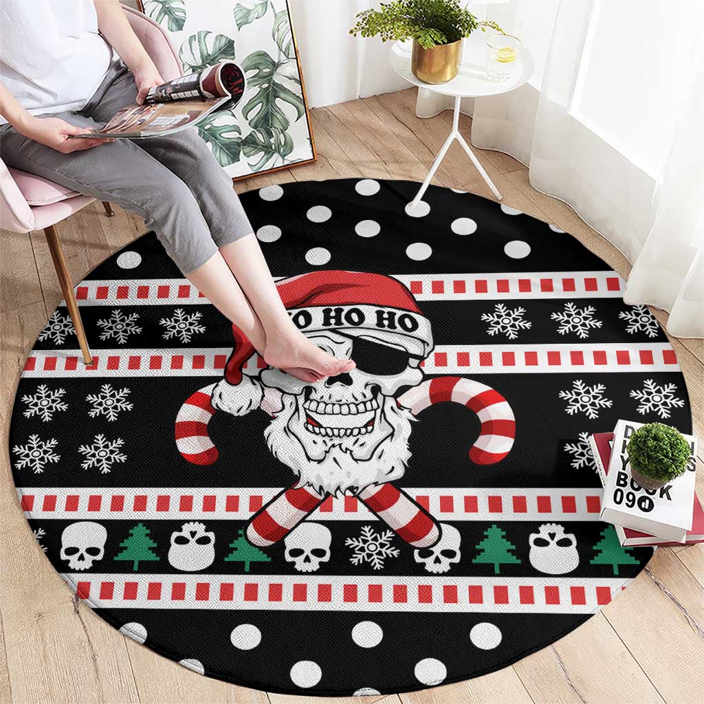 Skull Creepmas Christmas Yall Christmas Round Carpet Xmas Holiday Patterns - Wonder Print Shop