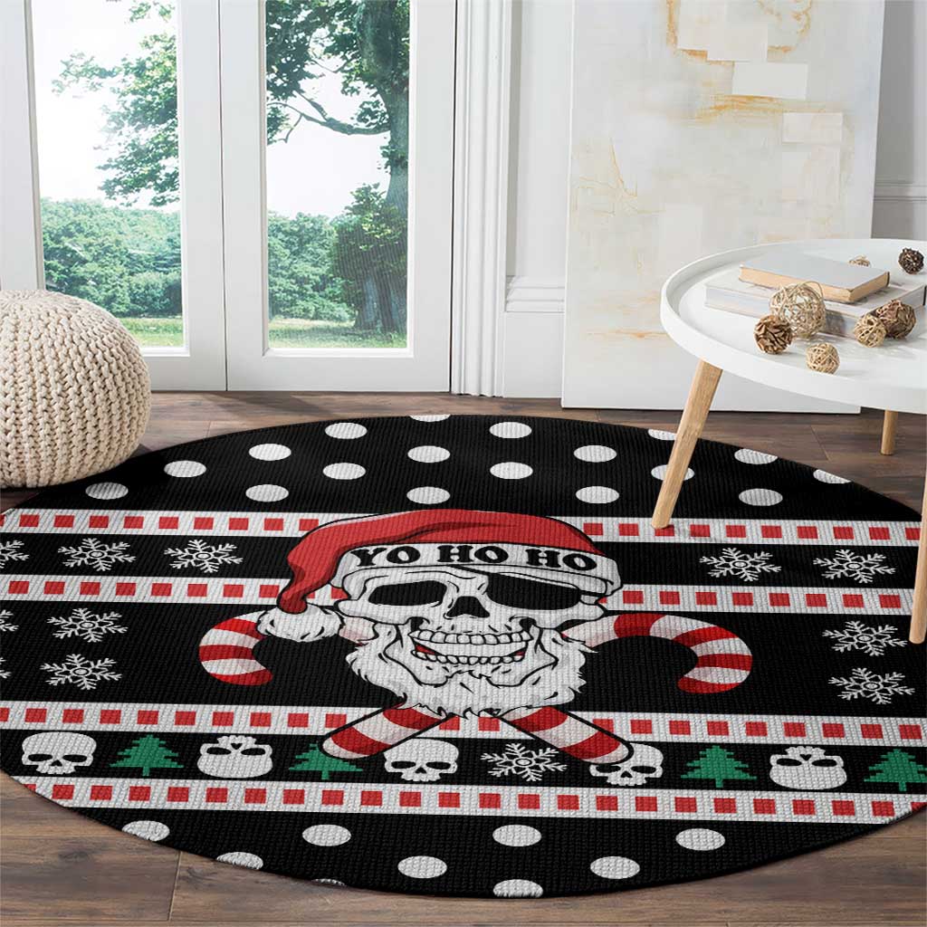 Skull Creepmas Christmas Yall Christmas Round Carpet Xmas Holiday Patterns - Wonder Print Shop