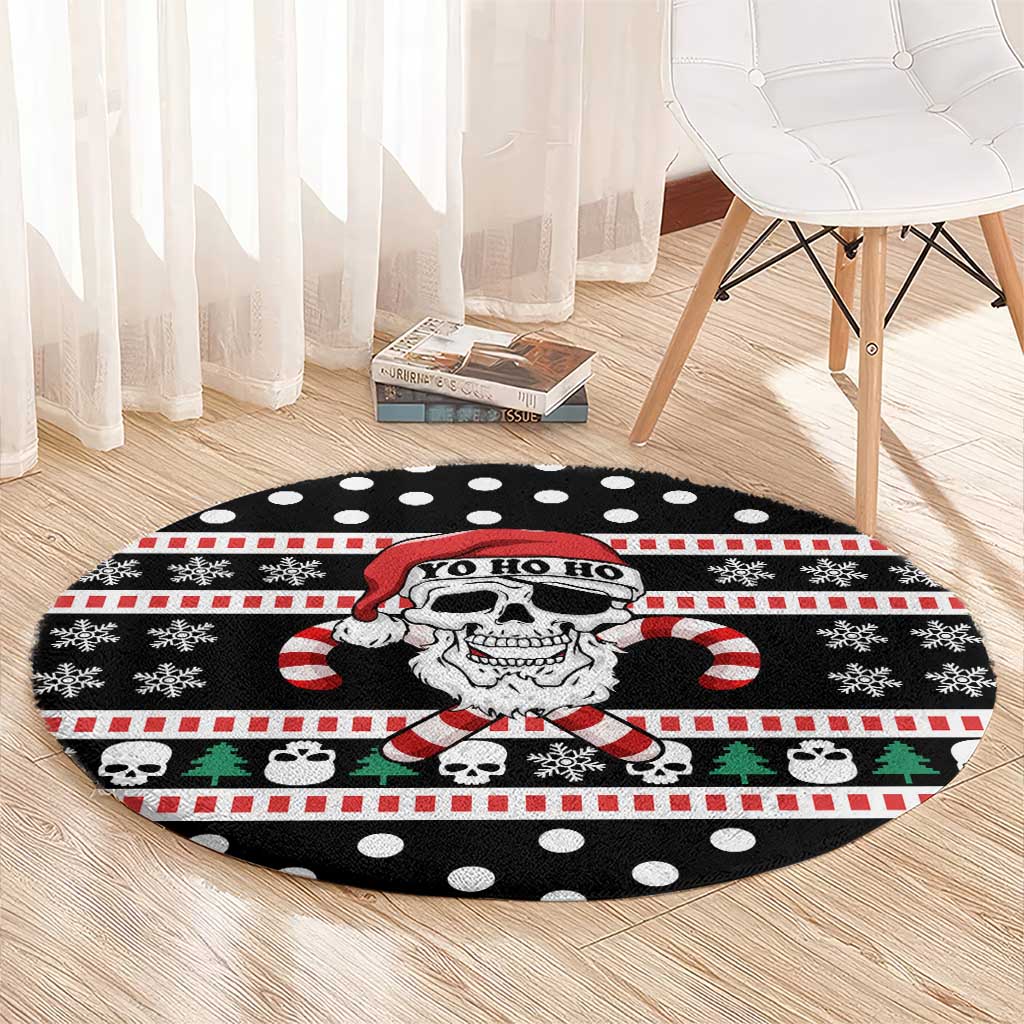 Skull Creepmas Christmas Yall Christmas Round Carpet Xmas Holiday Patterns - Wonder Print Shop