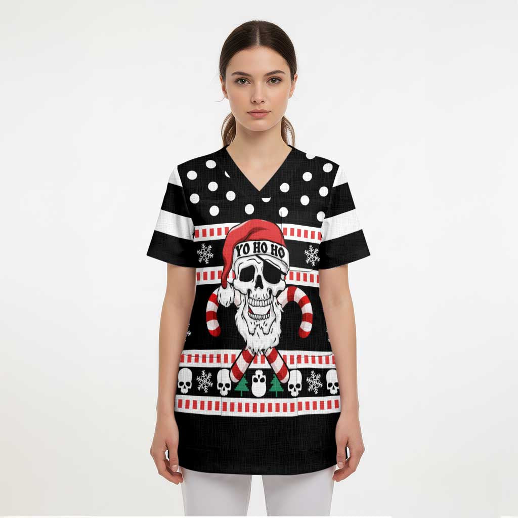 Skull Creepmas Christmas Yall Christmas Scrub Top Xmas Holiday Patterns - Wonder Print Shop