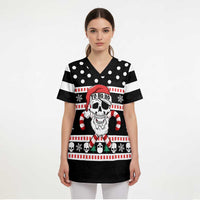 Skull Creepmas Christmas Yall Christmas Scrub Top Xmas Holiday Patterns - Wonder Print Shop