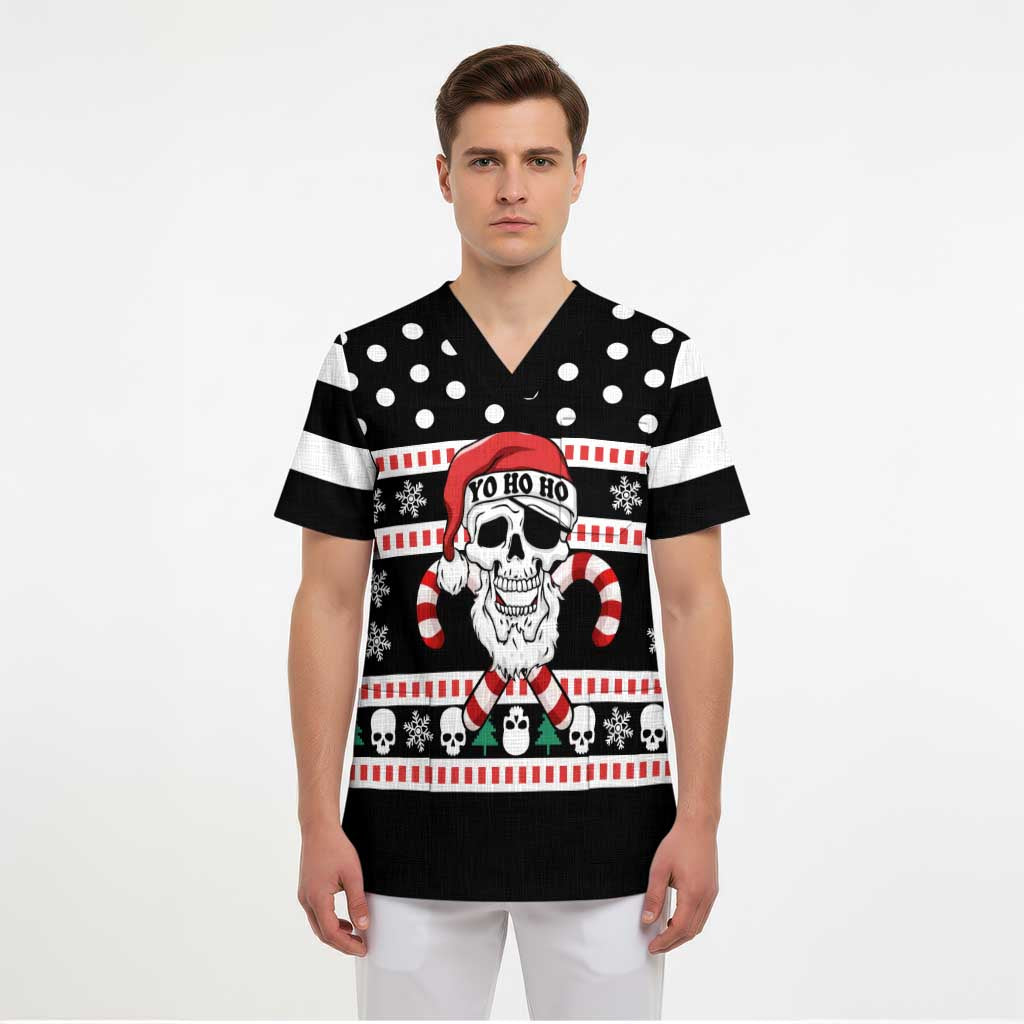 Skull Creepmas Christmas Yall Christmas Scrub Top Xmas Holiday Patterns - Wonder Print Shop