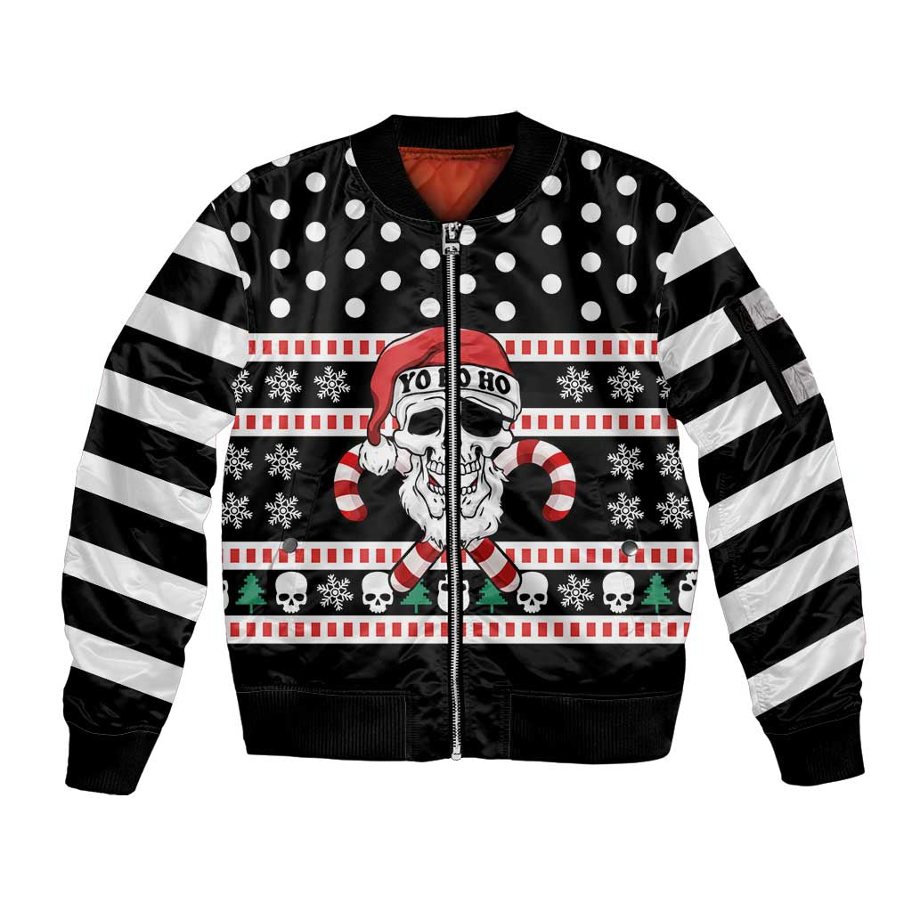 Skull Creepmas Christmas Yall Christmas Sleeve Zip Bomber Jacket Xmas Holiday Patterns - Wonder Print Shop