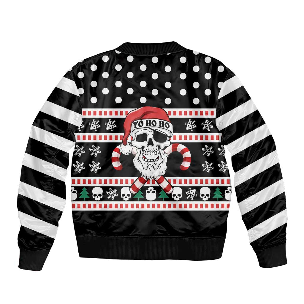 Skull Creepmas Christmas Yall Christmas Sleeve Zip Bomber Jacket Xmas Holiday Patterns - Wonder Print Shop