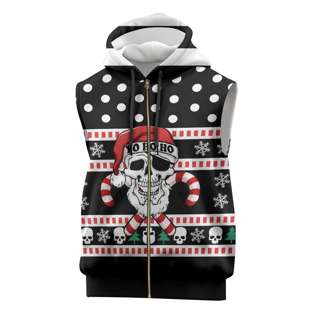 Skull Creepmas Christmas Yall Christmas Sleeveless Zip Hoodie Xmas Holiday Patterns - Wonder Print Shop