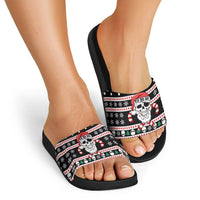 Skull Creepmas Christmas Yall Christmas Slide Sandals Xmas Holiday Patterns - Wonder Print Shop