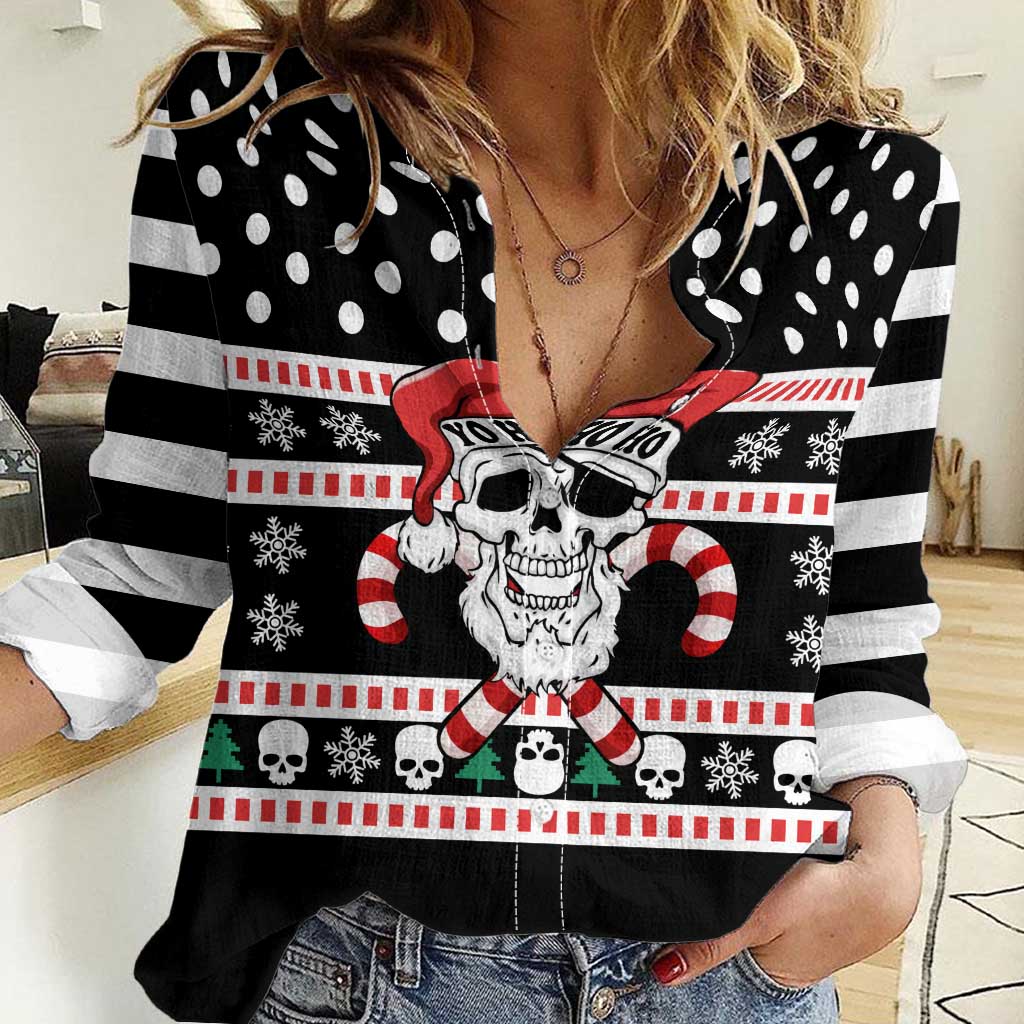 Skull Creepmas Christmas Yall Christmas Women Casual Shirt Xmas Holiday Patterns - Wonder Print Shop