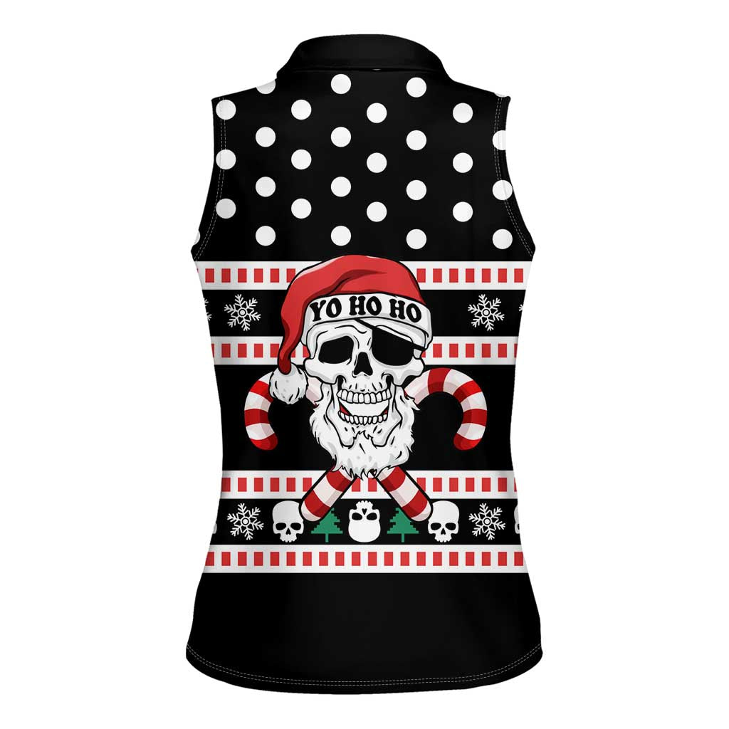 Skull Creepmas Christmas Yall Christmas Women Sleeveless Polo Shirt Xmas Holiday Patterns - Wonder Print Shop