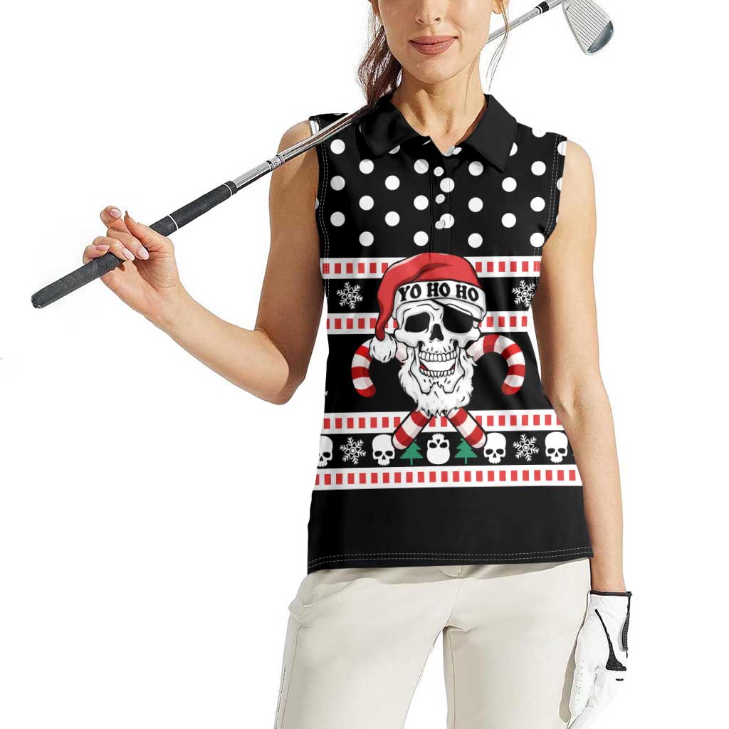 Skull Creepmas Christmas Yall Christmas Women Sleeveless Polo Shirt Xmas Holiday Patterns - Wonder Print Shop