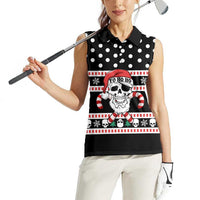 Skull Creepmas Christmas Yall Christmas Women Sleeveless Polo Shirt Xmas Holiday Patterns - Wonder Print Shop