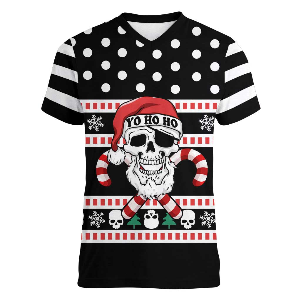 Skull Creepmas Christmas Yall Christmas Women V-Neck T-Shirt Xmas Holiday Patterns - Wonder Print Shop