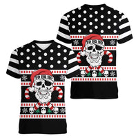 Skull Creepmas Christmas Yall Christmas Women V-Neck T-Shirt Xmas Holiday Patterns - Wonder Print Shop