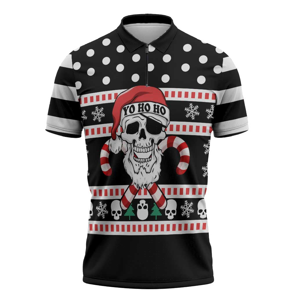 Skull Creepmas Christmas Yall Christmas Zipper Polo Shirt Xmas Holiday Patterns - Wonder Print Shop