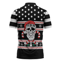 Skull Creepmas Christmas Yall Christmas Zipper Polo Shirt Xmas Holiday Patterns - Wonder Print Shop