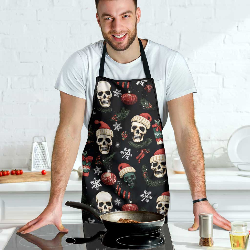 Skull Face Christmas Apron Xmas Holiday Patterns - Wonder Print Shop