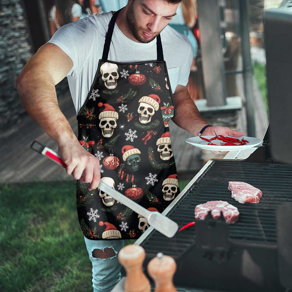 Skull Face Christmas Apron Xmas Holiday Patterns - Wonder Print Shop