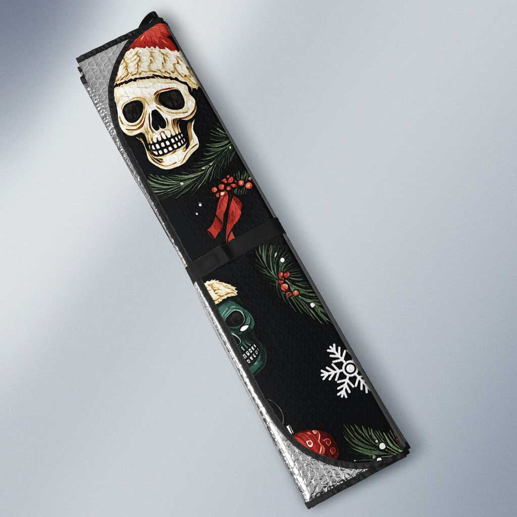 Skull Face Christmas Auto Sun Shade Xmas Holiday Patterns - Wonder Print Shop