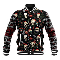 Skull Face Christmas Baseball Jacket Xmas Holiday Patterns - Wonder Print Shop