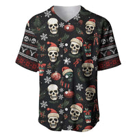 Skull Face Christmas Baseball Jersey Xmas Holiday Patterns - Wonder Print Shop