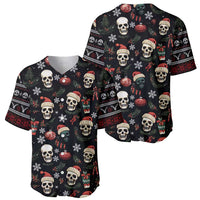Skull Face Christmas Baseball Jersey Xmas Holiday Patterns - Wonder Print Shop