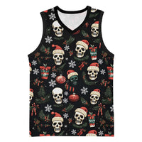 Skull Face Christmas Basketball Jersey Xmas Holiday Patterns - Wonder Print Shop