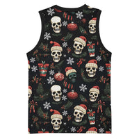 Skull Face Christmas Basketball Jersey Xmas Holiday Patterns - Wonder Print Shop