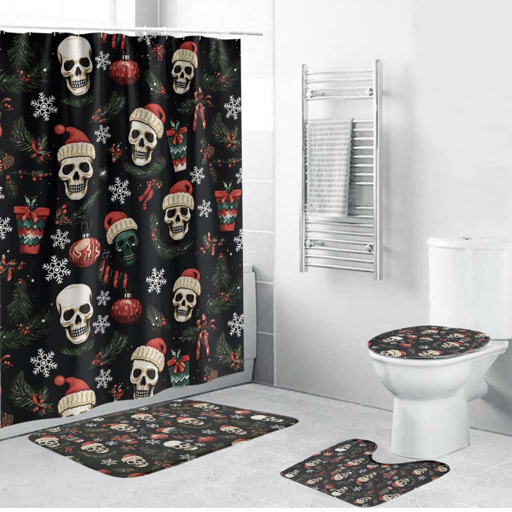 Skull Face Christmas Bathroom Set Xmas Holiday Patterns - Wonder Print Shop