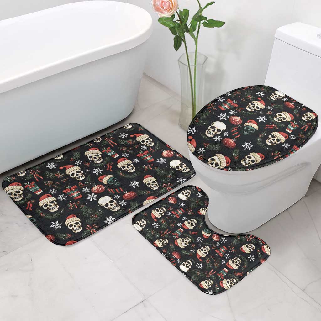 Skull Face Christmas Bathroom Set Xmas Holiday Patterns - Wonder Print Shop