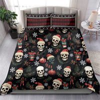 Skull Face Christmas Bedding Set Xmas Holiday Patterns - Wonder Print Shop