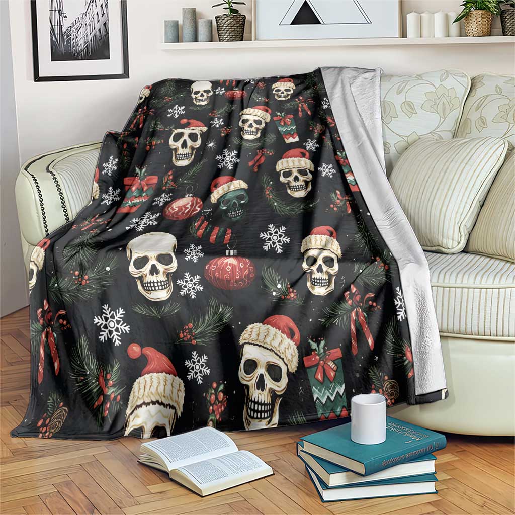 Skull Face Christmas Blanket Xmas Holiday Patterns - Wonder Print Shop