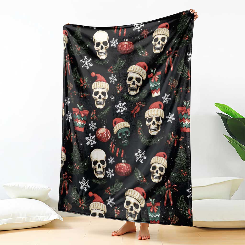 Skull Face Christmas Blanket Xmas Holiday Patterns - Wonder Print Shop