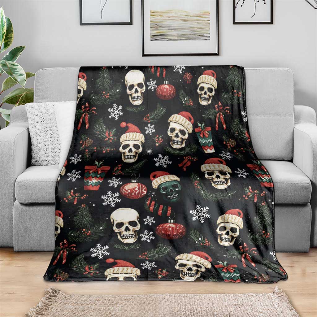 Skull Face Christmas Blanket Xmas Holiday Patterns - Wonder Print Shop