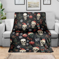 Skull Face Christmas Blanket Xmas Holiday Patterns - Wonder Print Shop