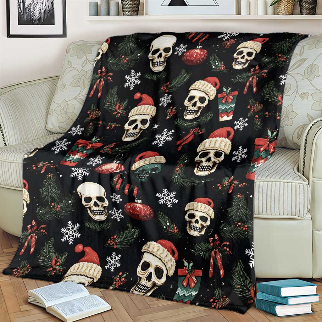 Skull Face Christmas Blanket Xmas Holiday Patterns - Wonder Print Shop